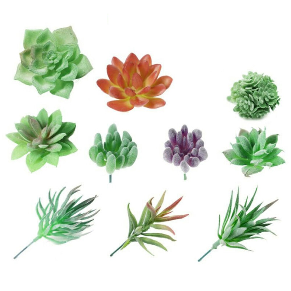 Fancy 10Pcs Artificial Succulent Create Realistic Succulent Flocking