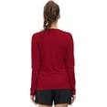 thumbnail image 5 of MIER Women's UPF 50+ Sun Protection T-Shirt Long Sleeve Outdoor Shirts, Quick Dry, Red, L, 5 of 6