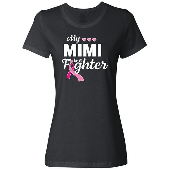 Inktastic Breast Cancer Awareness My Mimi is a Fighter Women's T-Shirt