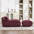 thumbnail image 5 of S-HOME Ergonomic Bean Bag Sofa with Ottoman - Memory Foam Filled Lounger, for Gaming, Reading, or Movie Watching, Wine Red, 5 of 17
