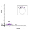 thumbnail image 4 of February Birthstone Ring - Vintage Style Three Stone Amethyst Wedding Band Ring in Platinum (5mm Amethyst) - SR0347AM-PT-A-5-3, 4 of 5