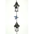 thumbnail image 2 of 76 Inch Metal Blue Green Hummingbird Rain Chain Decorative Bell Patio Decor Art, 2 of 3