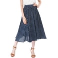 thumbnail image 1 of Falda midi Fluida Allegra K Con cintura elástica y lunares para Mujer Azul XS, 1 of 7