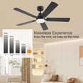 thumbnail image 4 of Ceiling Fans with Lights, 52 Inch Low Profile Flush Mount Ceiling Fan with Light and Remote Control, DC Reversible Motor, Noiseless, Dimmable,Black 6 Speeds Ceiling Fan for Bedroom, 4 of 8