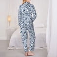 thumbnail image 6 of Wukai Seaside Primary Color Print Women's Pajama Set - Soft Long Sleeve Sleepwear for Comfort and Style-Large, 6 of 9