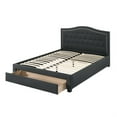 thumbnail image 3 of Sey Full Size Bed w Storage Drawers, Dark Gray Upholstered Headboard, 3 of 6