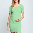 thumbnail image 1 of Ovzne Robes pour Femmes 2025 Robe Femme à la Mode Imprimée Plissée Jupe de Maternité Manches Courtes Col Rond Mi-Mollet Robe Grande Taille Maxi Robe Manches Courtes Imprimée Liquidation, 1 of 7