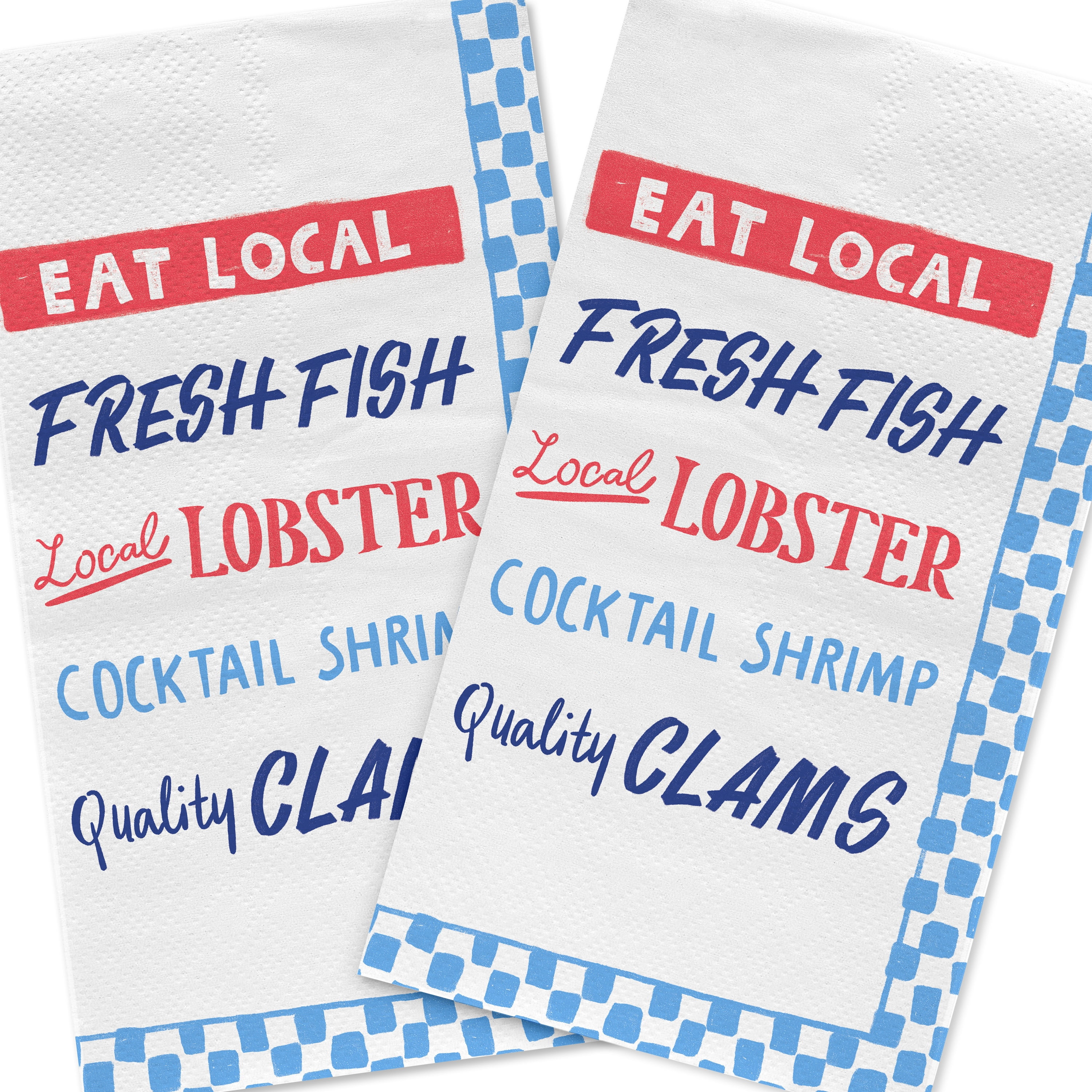 Bright Tides Multicolor Eat Local Disposable Paper Guest Towels, 4.4" x 7.9", by Way To Celebrate