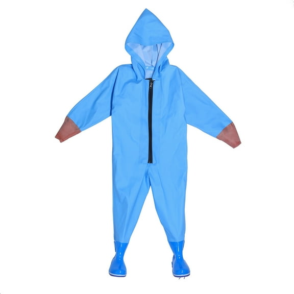 Kidagic Kids Toddler Rain Suit for Boys Girls One Piece Hoodie Zipper Waterproof Coverall,Size5-6 Years