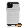 thumbnail image 2 of Apple iPhone 11 PRO Phone Case Heavy Duty Brushed Texture Slim Hybrid Shock Proof Dual Layer Hard PC & Soft TPU Armor Defender Protective Rubber Rugged SILVER Thin Cover for Apple iPhone 11 Pro / 5.8", 2 of 5