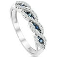 thumbnail image 2 of Pompeii 1/3 Ct Blue Sapphire & Diamond Ladies Swirl Wedding Ring 10k White Gold, 2 of 4