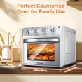 thumbnail image 6 of 14.57×15.94×15.94 Inch 27.5QT Stainless Steel Air Fryer Oven, 1600W Power & 4-Knob Control, 6-in-1 Multifunctional Convection Countertop Oven for Home Family Kitchen Silver, 6 of 6