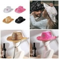 thumbnail image 3 of T-HOTLYST Sparkling Full Rhinestones Cowgirl Caps with Wide Brims Popular Star Fedoras Hat for Men Women Unisex Nightclub Party Hat, 3 of 19