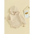 thumbnail image 3 of Wassery Baby Boys Girls Hooded Romper Newborn Long Sleeve Front Pocket Hoodies Onesie Bodysuits 3M 6M 12M 18M 24M Toddler Girls Boys Casual Fall Winter Playsuit Clothes, 3 of 8