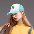 thumbnail image 3 of GDREDA Mens Hats and Caps Three Leaves Pattern Baseball Cap Tongue Outdoor Sun Hat，Light Blue, 3 of 4