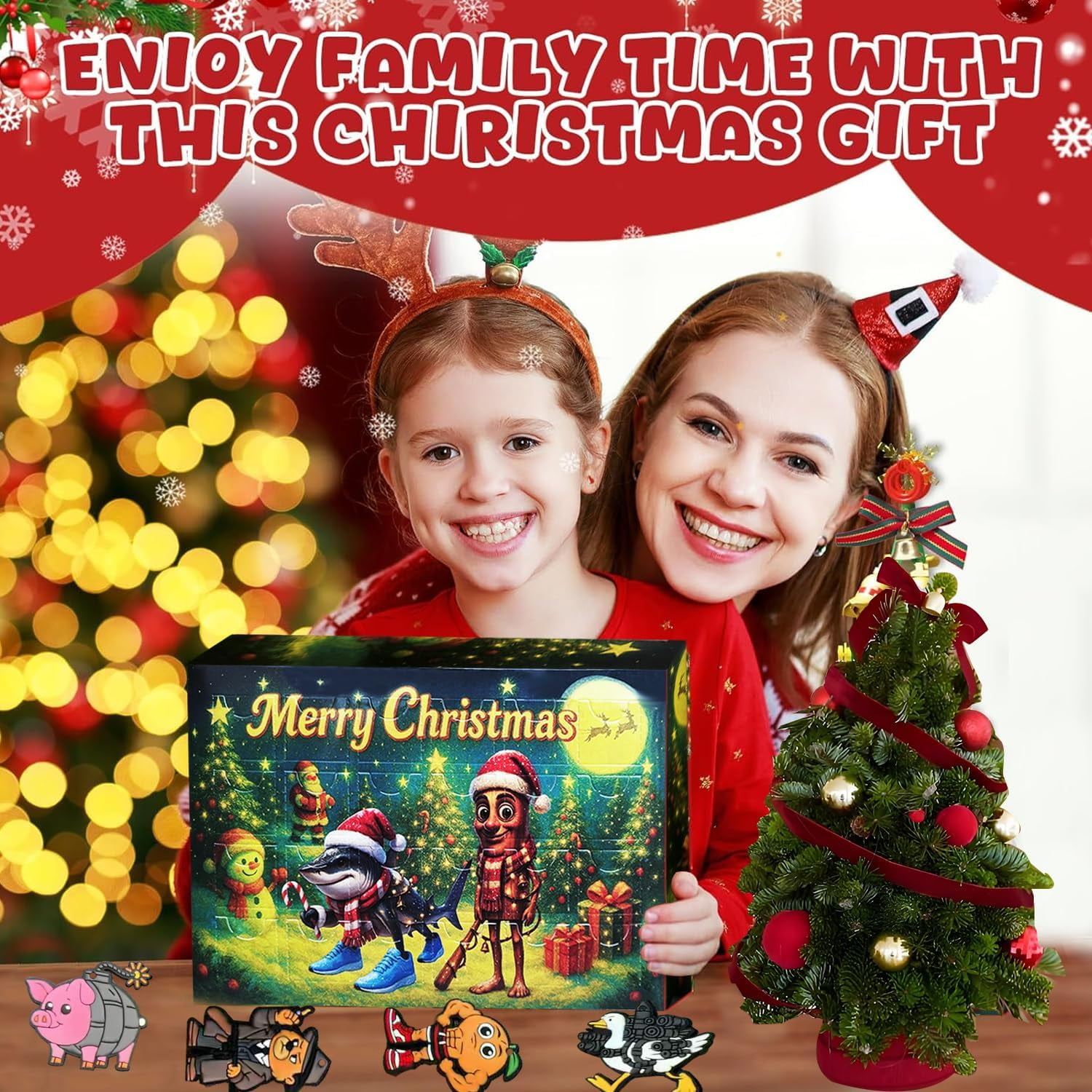Brainrot Advent Calendar for Kids, Mystery Mini Figurines Blind Box Set, Cute Collectible Desk Display Characters, Christmas Gift for Children Boys Girls Ages 3+, Holiday Stocking Stuffer Surprise