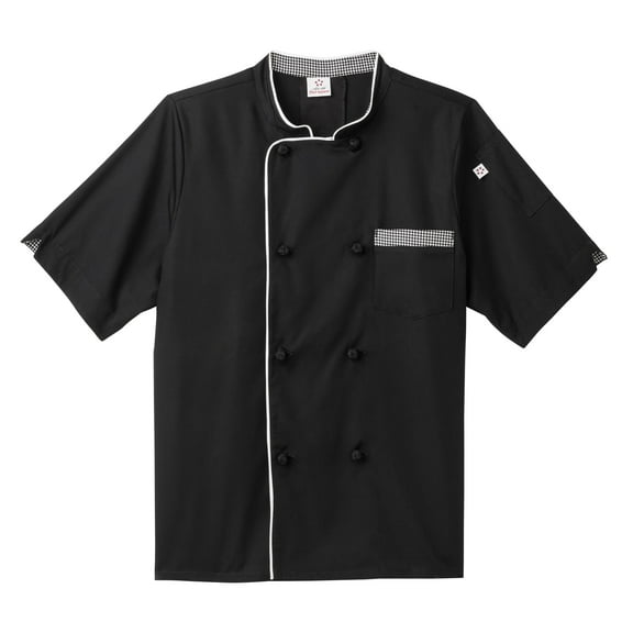 Five Star Unisex Short Sleeve Chef Coat Knot Buttons