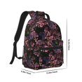 thumbnail image 2 of Rateoe Orchids Flowers Pattern Durable Student Backpack Laptop Bag- Ergonomic Design, Waterproof Twill Fabric - Ideal for School, Travel, and Outdoor Activities, 2 of 6
