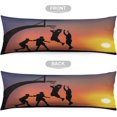 thumbnail image 5 of Soft Body Pillow Cover Boys Playing Basketball at Sunset Sky Long Pillow Case with Zipper Decorative Bedding Pillowcase Farmhouse Cushion Pillow Covers for Couch,Bedroom,Home Gift 20"x54", 5 of 6