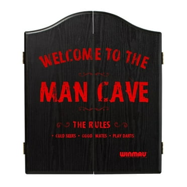Winmau Man Cave Printed Wooden Dartboard Cabinet
