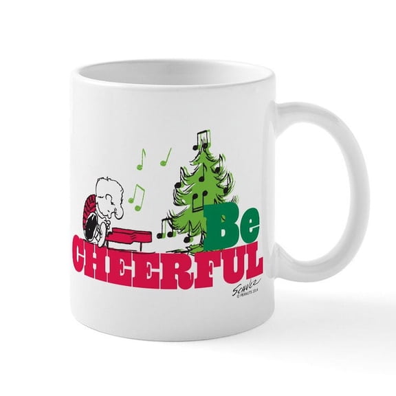 CafePress - The Peanuts: Be Cheerful Mug - 11 oz Ceramic Mug - Novelty Coffee Tea Cup