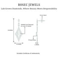 thumbnail image 4 of Rosec Jewels Lab Grown Diamond Dangle Earrings - Art Deco Earrings for Women - EF-VS Quality, 18K White Gold, 4 of 7