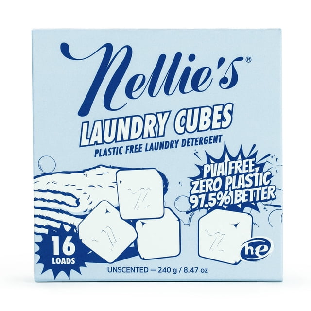 Lessive en cubes Nellie's, 16 brassées, sans parfum