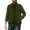 thumbnail image 4 of ZOYOEN Mens Fleece Vest with Pockets- Zip Up Lightweight Warm Casual Winter Outwear Sleeveless Jacket Army Green Size M, 4 of 9
