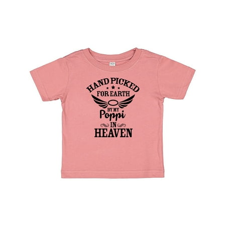

Inktastic Handpicked for Earth By My Poppi in Heaven with Angel Wings Gift Baby Boy or Baby Girl T-Shirt