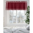 thumbnail image 5 of Solid Color Valances for Windows Wine Red Valance Rod Pocket Light Filtering Short Window Treatments Curtains for Kitchen Bathroom Living Room Bedroom, 1 Panel, 60 x 18 Inch, 5 of 7