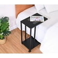 thumbnail image 4 of C Sofa Side End Tables TV Tray Tables with Lockable Wheels Metal Top 26 Inch Height Mobile Snack Table for Laptop Tablet Slides Next to Sofa Couch Bed Cart for Business Office Bar Party, Matte Black, 4 of 8