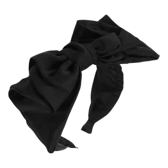 Unique Bargains 1 Pc Bow Wide Headbands for Women Black