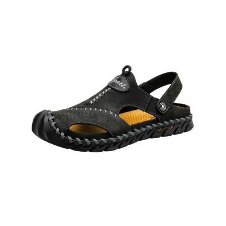 

Gomelly Man s Sandals Closed Toe Beach Shoes Summer Hiking Sandal Non-Slip Slides Outdoor Sport Black 10.5