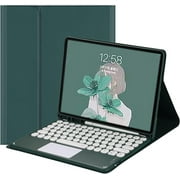 REQO iPad 10th Generation 2022 Case with Trackpad Keyboard, Stand Folio Smart Cover with Pencil Holder, Touchpad Round Key Magnetically Detachable Keyboard for 10.9 inch iPad 10 (Teal)