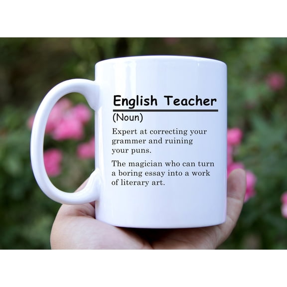 Funny English Teacher Mug, Noun Definition Appreciation Gift Cup
