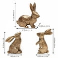 thumbnail image 3 of Resin Vintage Gold Bunny Decor Rabbit Figurines, Small Easter Bunny Figurine Set of 3, Vintage Easter Rabbit Statue Table for Home Decoration, 3 of 7