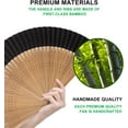 thumbnail image 3 of Small Folding Hand Fan for Women, Chinese Japanese Vintage Style Bamboo Silk Fans for Party Wedding Dancing Decoration Gift Performance, 3 of 6