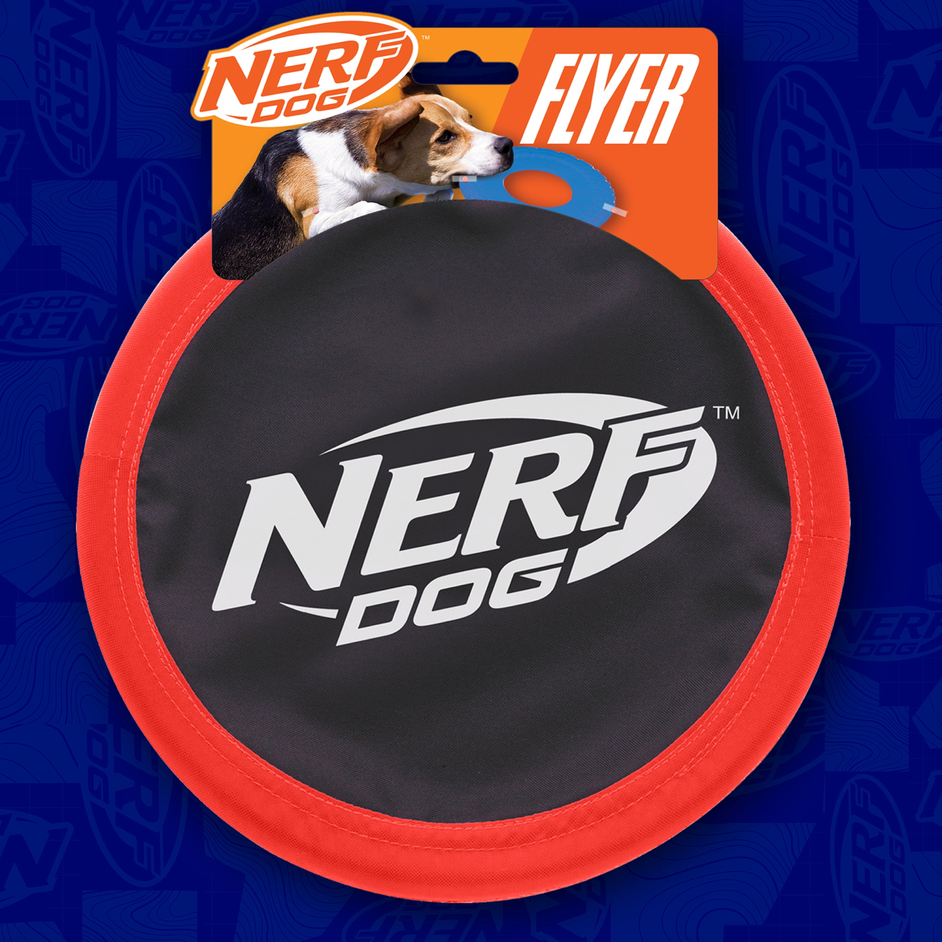 Nerf Dog Toy - 11'' Nylon Frisbee Flyer Pet Toy - Black/Red