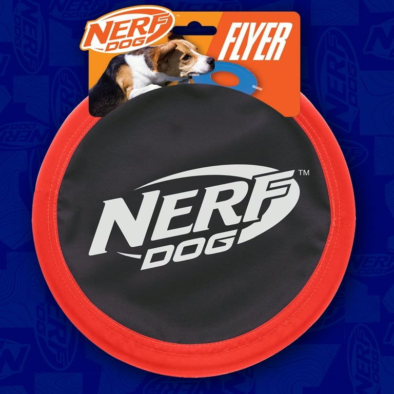 Nerf Dog Toy - 11'' Nylon Frisbee Flyer Pet Toy - Black/Red