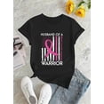 thumbnail image 3 of Sensibilisation au Cancer du Sein T-Shirt Graphique Drapeau Américain pour Femmes - T-Shirt à Manches Courtes Col Rond Décontracté, Haut d'Été Confortable, 3 of 8