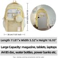 thumbnail image 7 of Kawaii Backpack Double Shoulder Bag with Cute Star Removable Pouch Small Clear Front Pocket Large Capacity Fits 16" Laptop Dopamine Colors Daypack (Pink), 7 of 7
