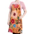 thumbnail image 5 of Pioneer Flower Floral Print Pattern Apron-Garden Aprons for Women with Pockets-Cotton Linen Waterproof Kitchen Cooking Gardening Aprons Adjustable for Kitchen,Cooking,BBQ and Salon 33x27 Inch, 5 of 7