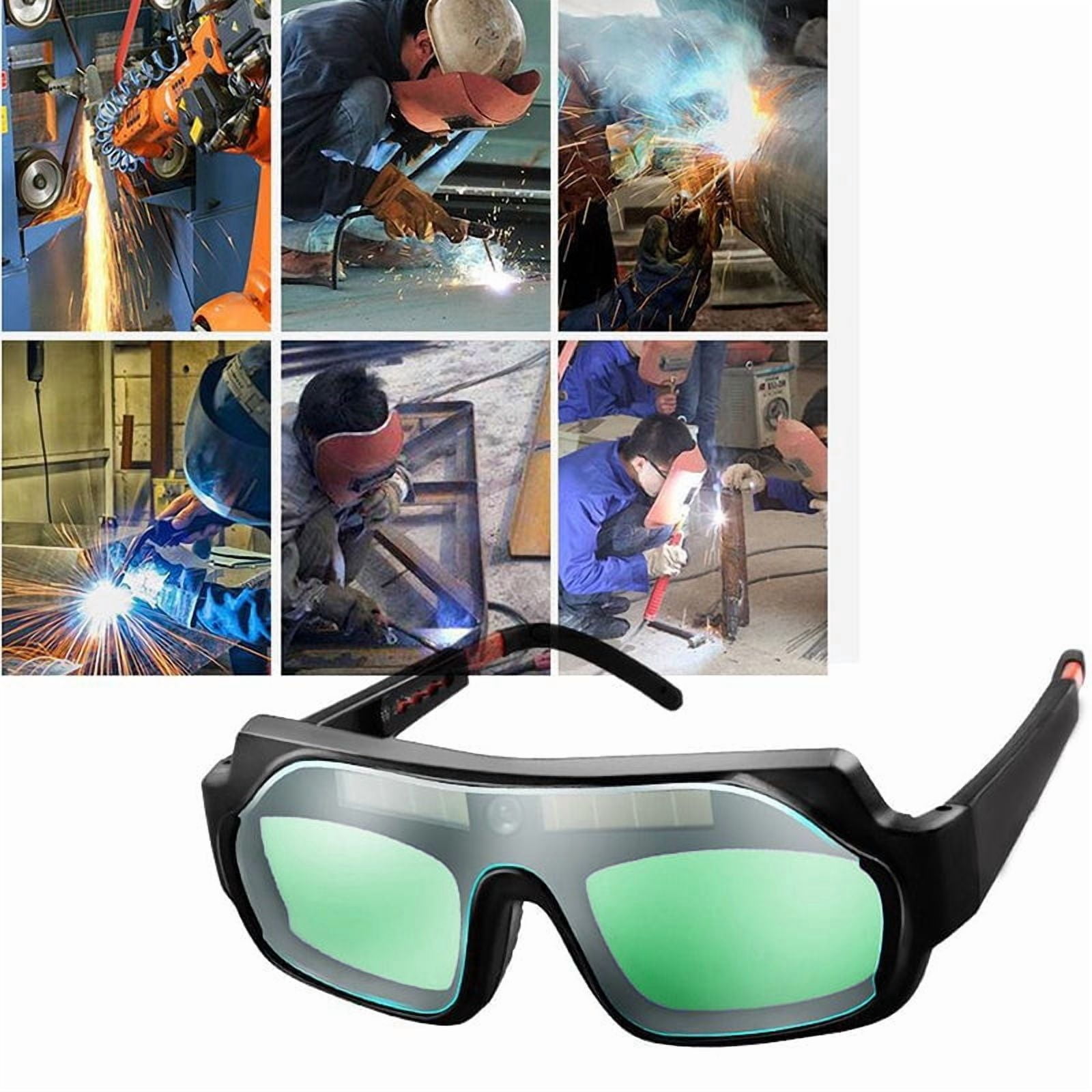 Yunuuuoa 5 Packs Auto-Darkening Welding Goggles with Adjustable Headgear, Professional Solar-Powered Lens for Arc Welding Grinding Cutting, UV/IR Protection Safety Glasses