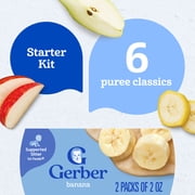 Gerber My 1st Fruits Starter Kit, Baby Food Puree, 2 oz Tubs, Variety (6 Pack)