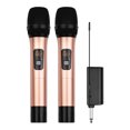 thumbnail image 1 of Système de Microphone Sans Fil UHF avec Microphone Cardioïde Portatif Double et Récepteur, 16 Canaux pour Vidéo, Diffusion en Direct, Entrevue, 1 of 7