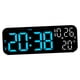thumbnail image 2 of Reloj despertador digital LED Dst electrónico con brillo ajustable de 3 niveles. Azul negro, 2 of 7