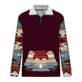 thumbnail image 5 of ZCFZJW Vintage Aztec Pattern Graphic Jacket Shirts for Men Big and Tall Regular Fit Casual Long Sleeve Stand Collar Pullover Sweatshirts Trendy Zipper Outwear Tops with Pocket Wine XL, 5 of 5