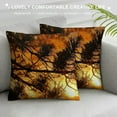 thumbnail image 3 of GOSMITH Throw Pillow Cover - Sunrise Aesthetic Lark Sun Branches Forest White, 3 of 5