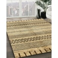 thumbnail image 3 of Ahgly Company Machine Washable Indoor Square Abstract Brown Gold Area Rugs, 5' Square, 3 of 7