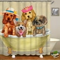 thumbnail image 5 of Puppy Shower Curtain Cute Dogs Animal in Bathtub Bathroom Decor Funny Fabric Curtain for Kids Hooks Included 72"x72", 5 of 6